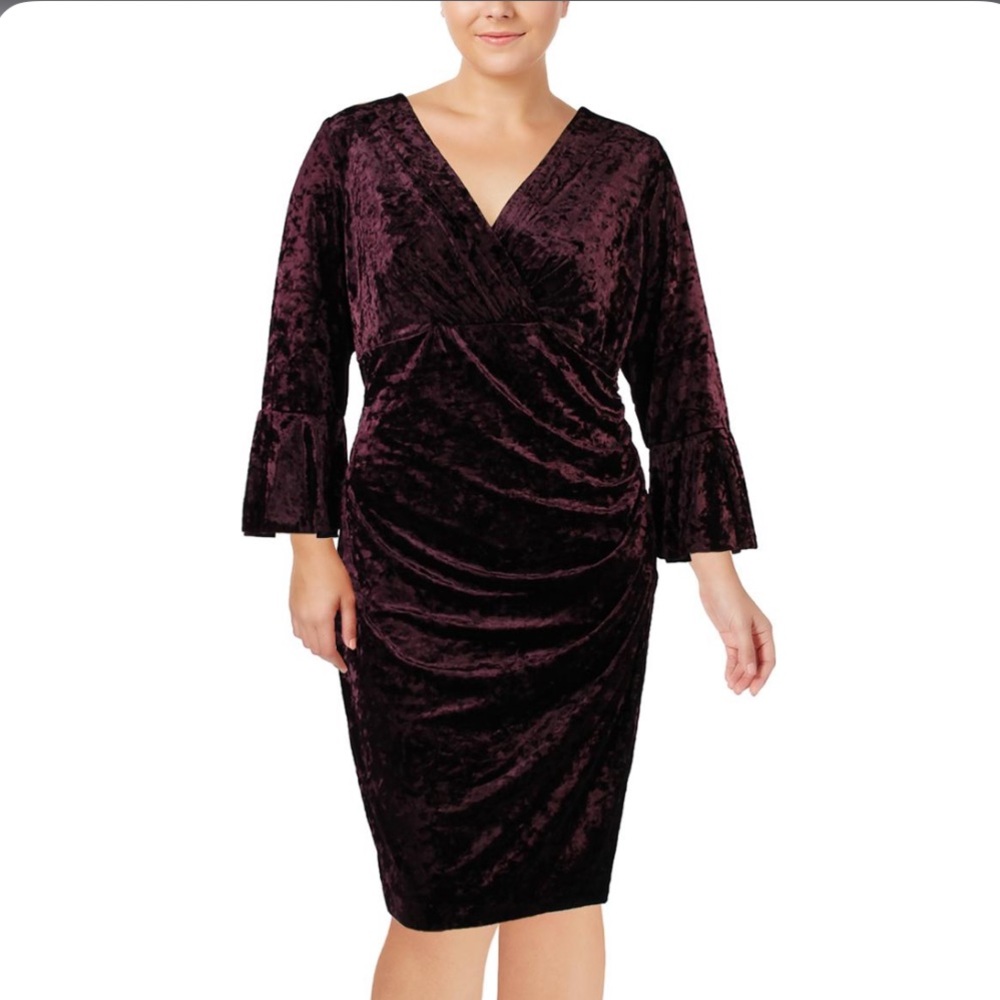 Ralph Lauren Womens Plus Velvet Bell Sleeve 113